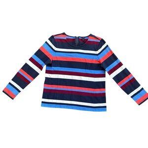 J. Crew color block long sleeve shirt 100% cotton with zipper closure in back M